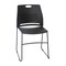 Emma and Oliver Arcana Series Heavy Duty 660 lb. Capacity Ergonomic Polypropylene Stack Chair with Perforated Back and Steel Sled Base